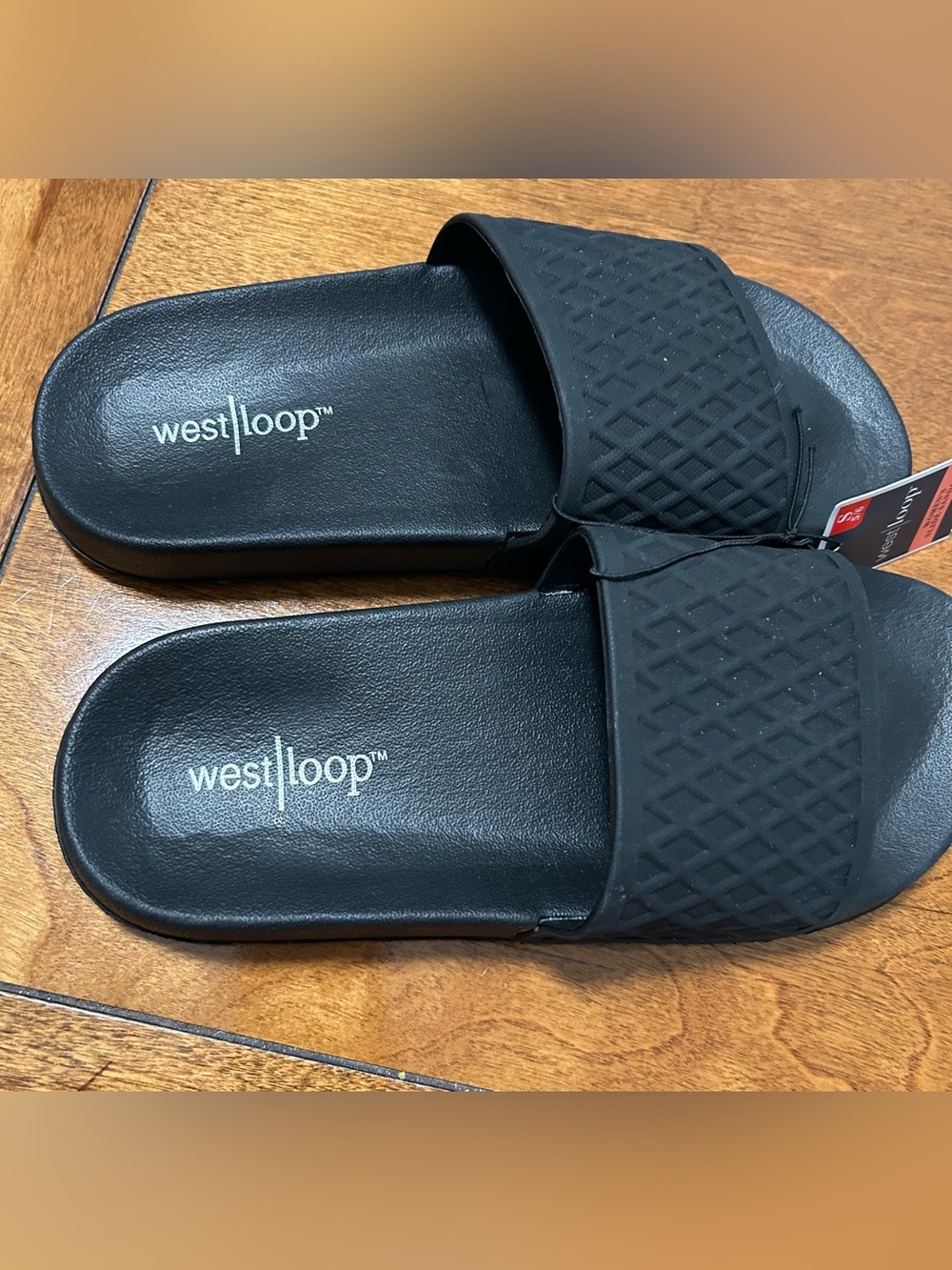 New West Loop Women's Slide Sandals Size 5/6 Black - Picture 2 of 5